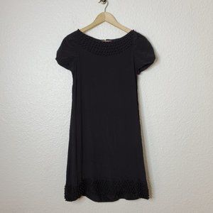 French Connection Black Beaded Silk Dress